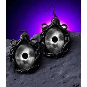 Solar Eclipse Earrings Universe Astrology Astronomy Sun Moon Stars Outerspace